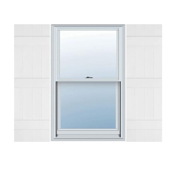 Ekena Millwork Lifetime Vinyl, TailorMade 4 Board Joined (3 Batten), Board-n-Batten, Shutter Loks, LJ4C14X06400BW, PR LJ4C14X06400BW - main